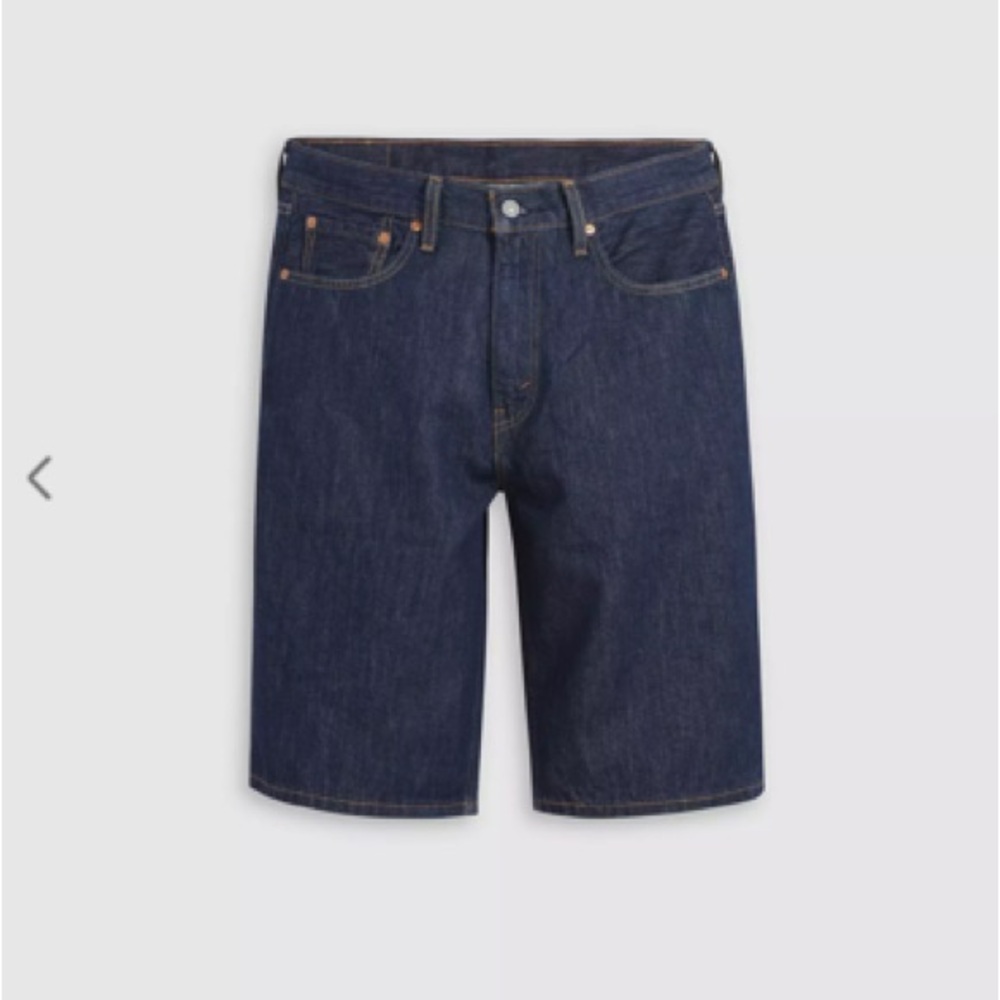 NWT Levi's 469 Jeans Shorts Mens 31x12 Long Loose Fit Dark Blue Denim Jorts
